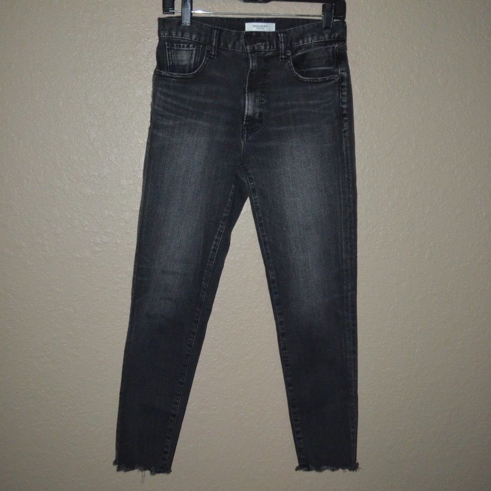 $360 Sz 27 Moussy Vintage Faded Black Ankle Fray Jeans